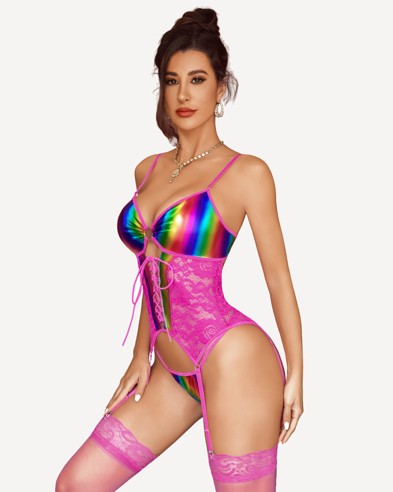 Faux Leather Corset Lingerie (DE Only) Lingeries-Corsets - Tophatter Daily Deals