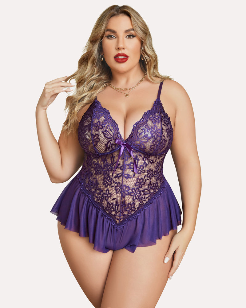 Plus Size Lingerie Lace Bodysuit Lingerie Sets-Plus size - Tophatter Daily Deals
