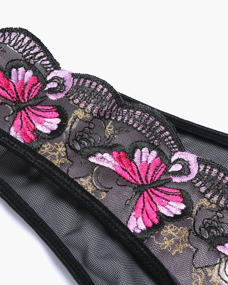 Embroidered Mesh Panties Lingeries-panties - Tophatter Daily Deals