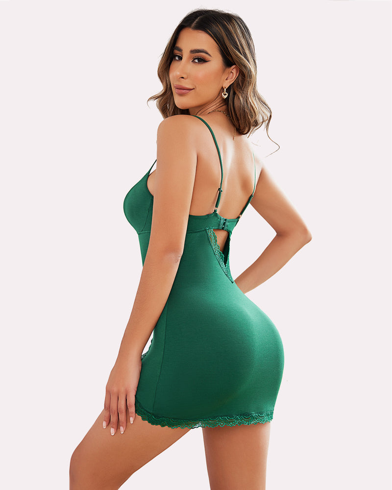 Lace Leopard Print Full Slip Dress (DE Only) Lingeries-Chemises - Tophatter Daily Deals