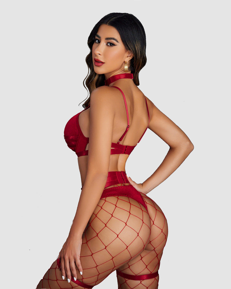 Push Up Bondaged 5 Piece Set (DE Only) Lingerie Sets-Bra Sets - Tophatter Daily Deals