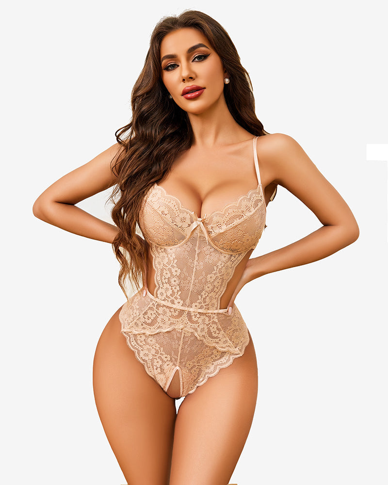 Lingerie Lace Bodysuit Skin Lingeries-Bodysuits - Tophatter Daily Deals