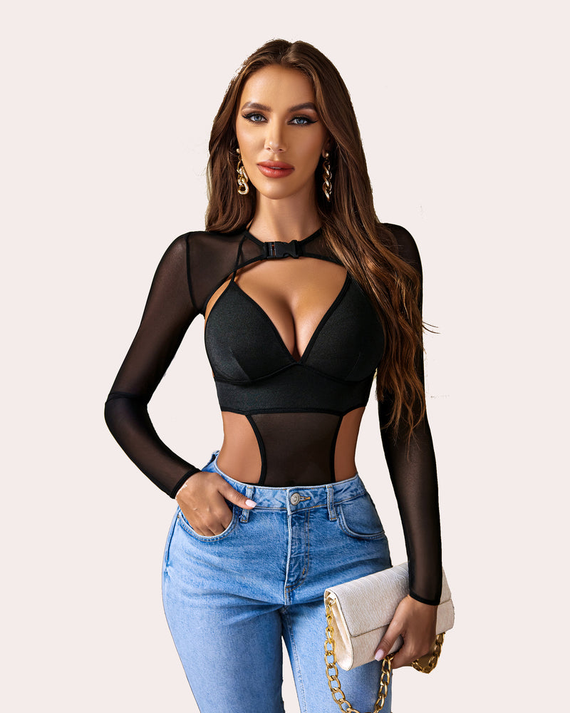 Bodysuit +Buckle Shrug Crop Top Set Lingeries-Crop tops - Tophatter Daily Deals