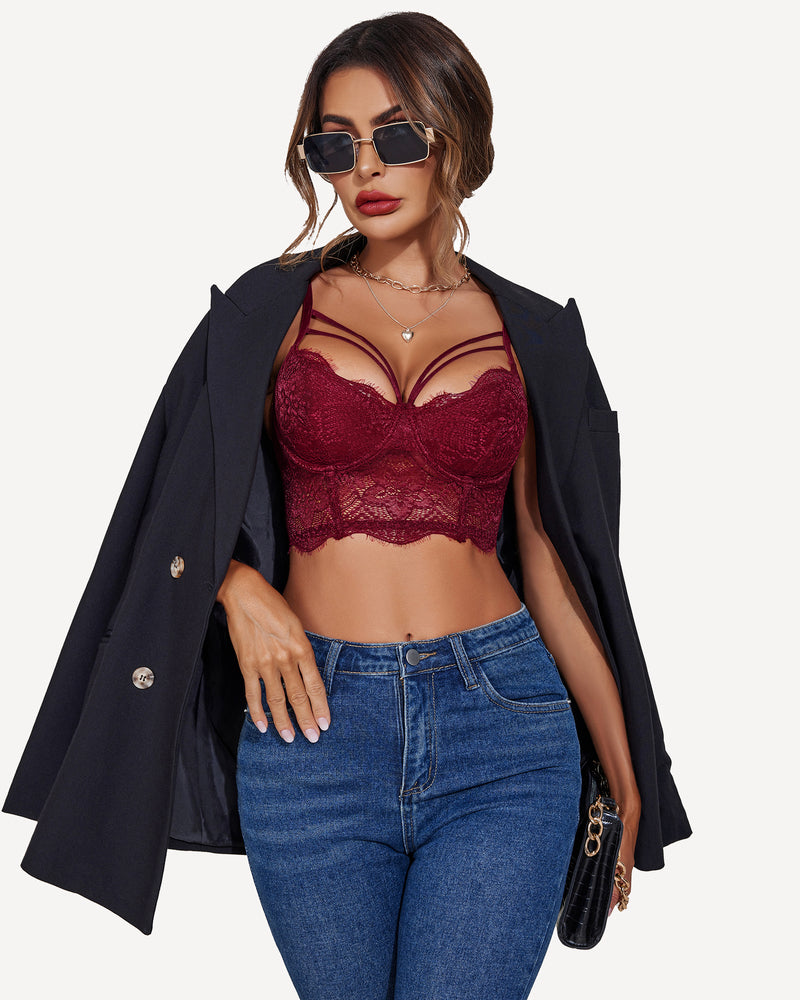 Two Layer Push Up Bustier Bralette (DE Only) Lingerie Sets-Bras - Tophatter Daily Deals