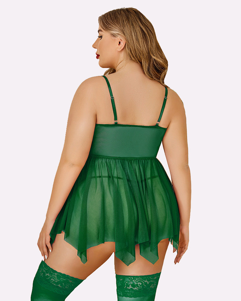 Plus Size Mesh Babydolls Lingerie-Babydolls - Tophatter Daily Deals