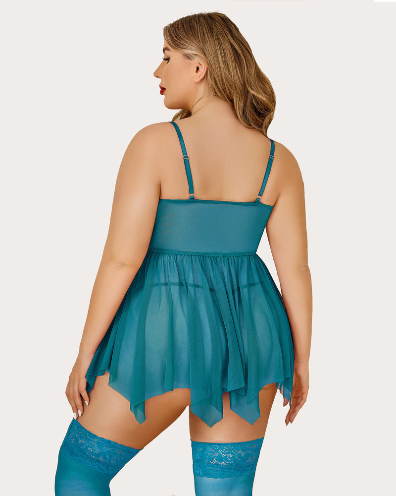 Plus Size Mesh Babydolls Lingerie-Babydolls - Tophatter Daily Deals