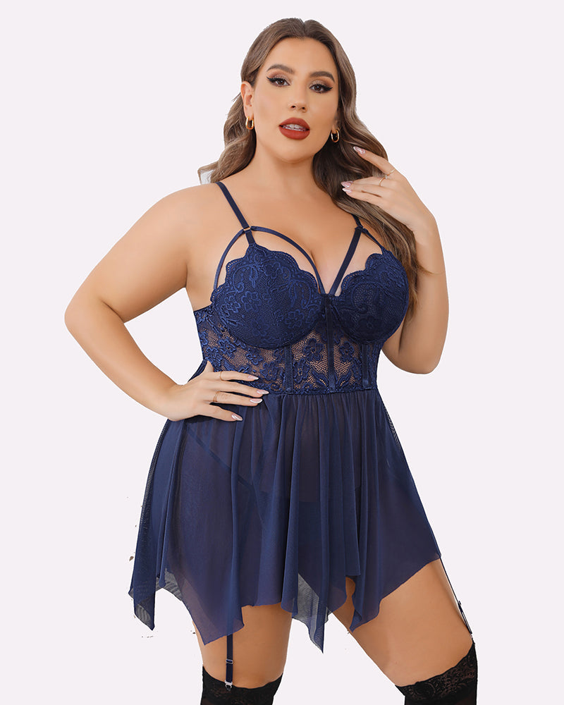 Plus Size Mesh Babydolls Lingerie-Babydolls - Tophatter Daily Deals