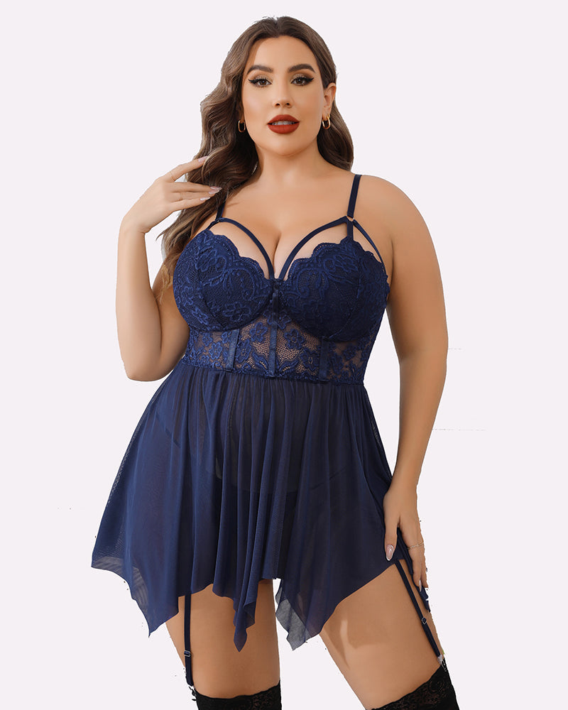 Plus Size Mesh Babydolls Lingerie-Babydolls - Tophatter Daily Deals
