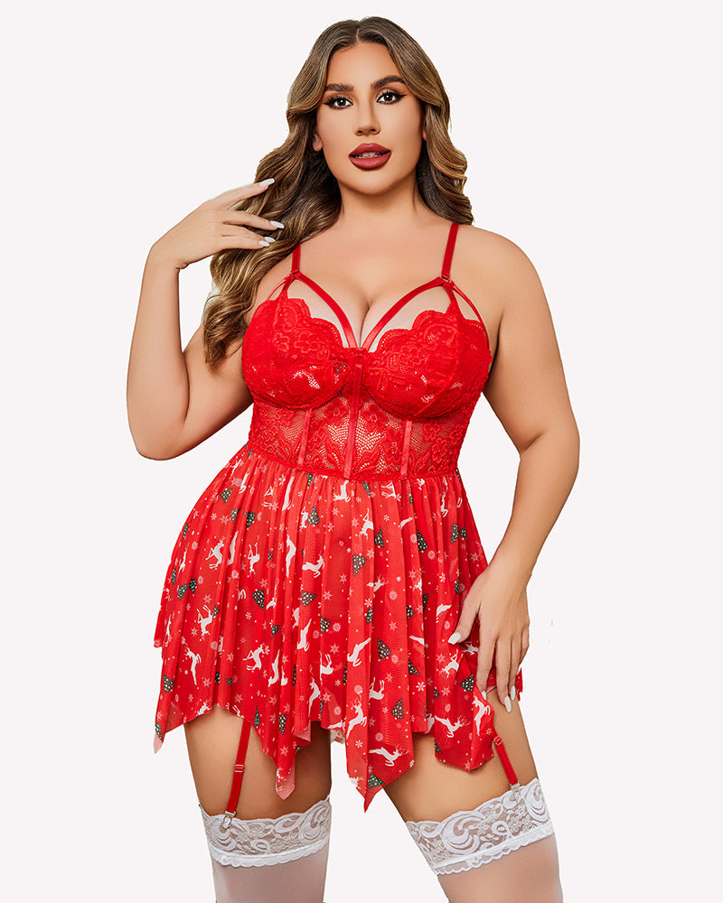 Plus Size Mesh Babydolls Lingerie-Babydolls - Tophatter Daily Deals