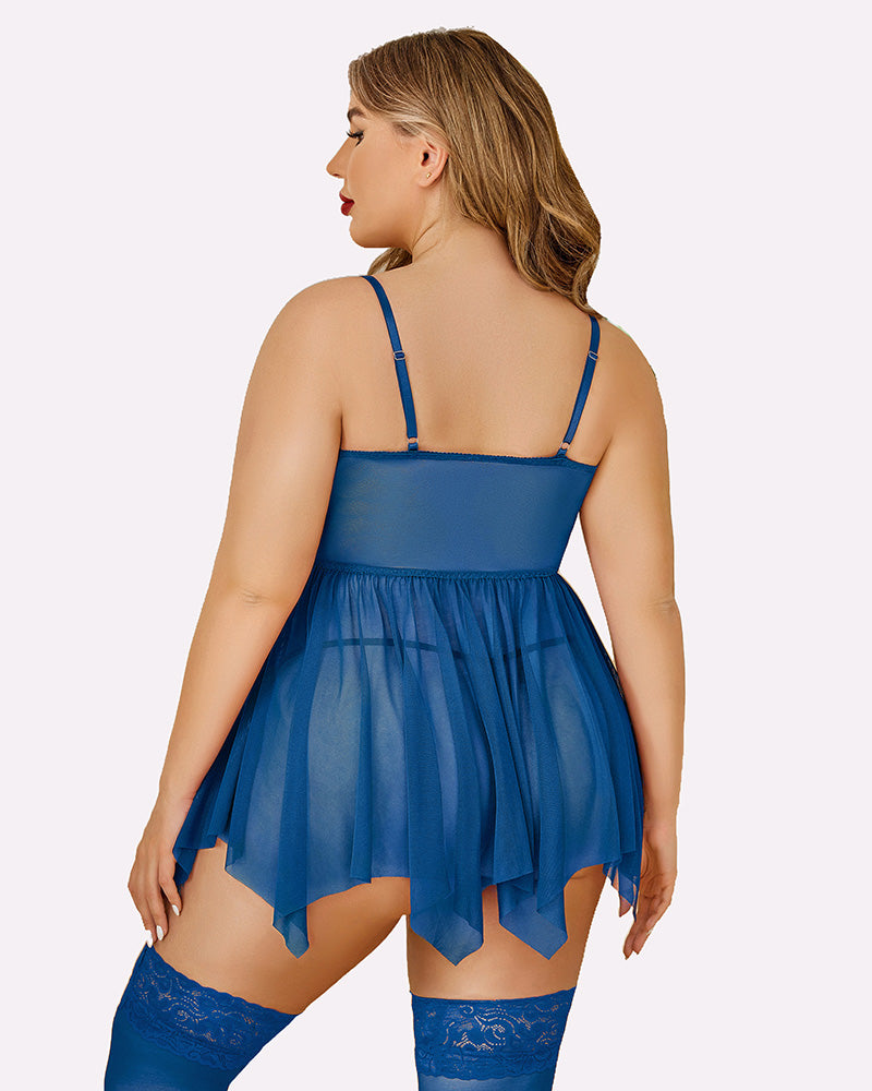 Plus Size Mesh Babydolls Lingerie-Babydolls - Tophatter Daily Deals
