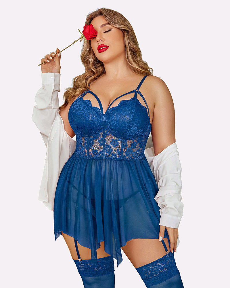 Plus Size Mesh Babydolls Lingerie-Babydolls - Tophatter Daily Deals
