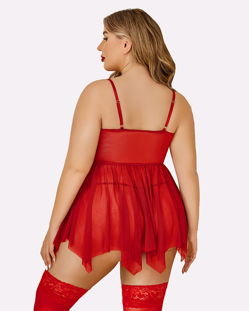Plus Size Mesh Babydolls Lingerie-Babydolls - Tophatter Daily Deals