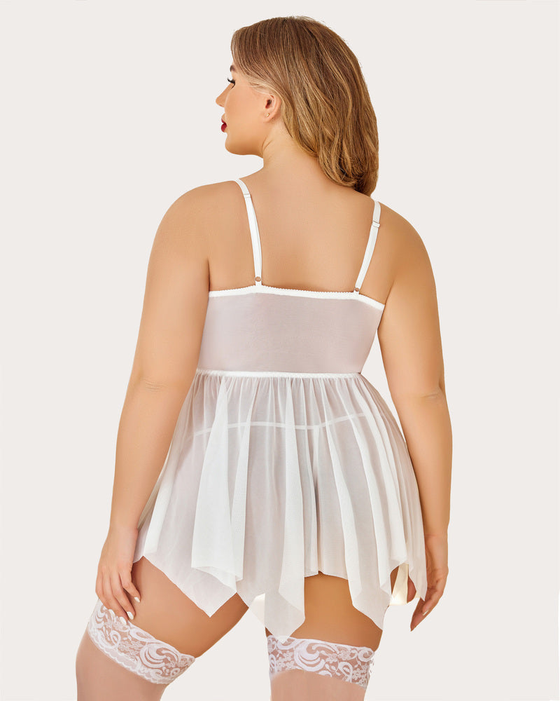 Plus Size Mesh Babydolls Lingerie-Babydolls - Tophatter Daily Deals