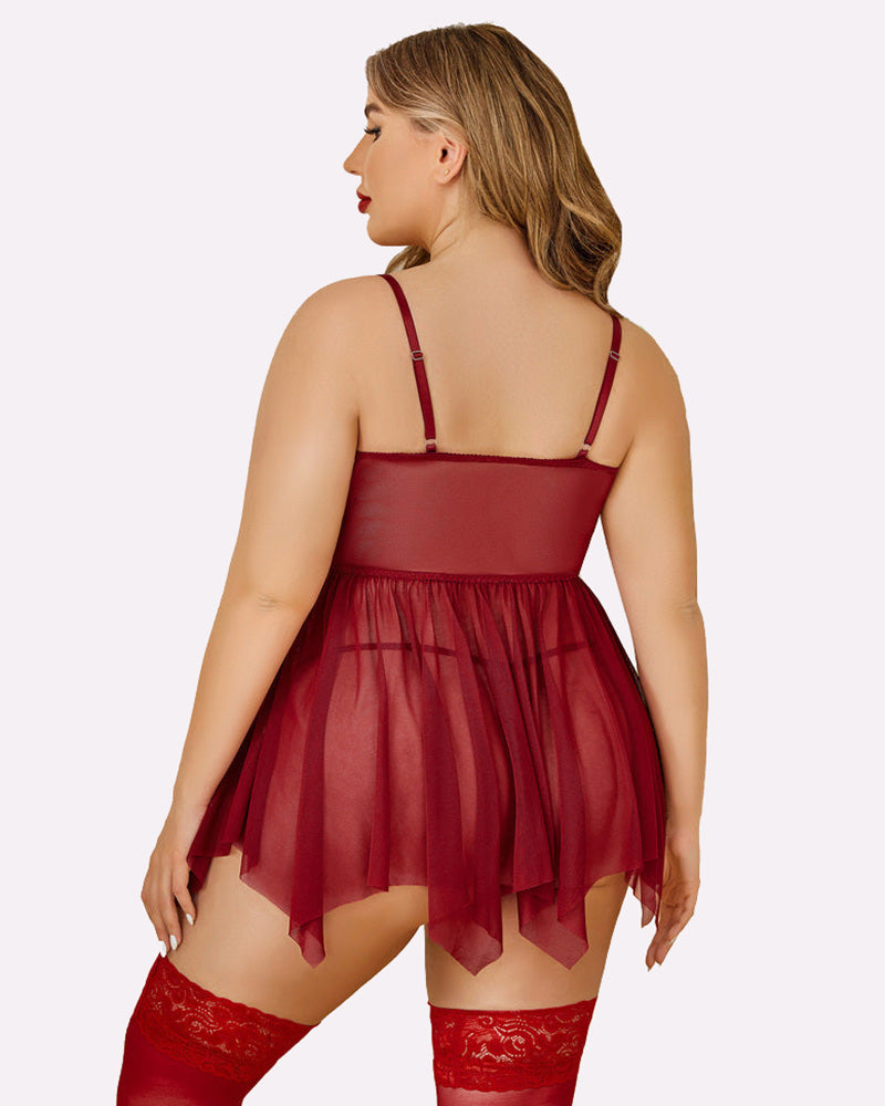 Plus Size Mesh Babydolls Lingerie-Babydolls - Tophatter Daily Deals