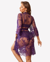 3 Piece Bra and Panty Sets with Robe (DE Only) Lingerie Sets-Bra Sets - Tophatter Daily Deals