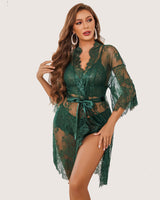 3 Piece Bra and Panty Sets with Robe (DE Only) Lingerie Sets-Bra Sets - Tophatter Daily Deals