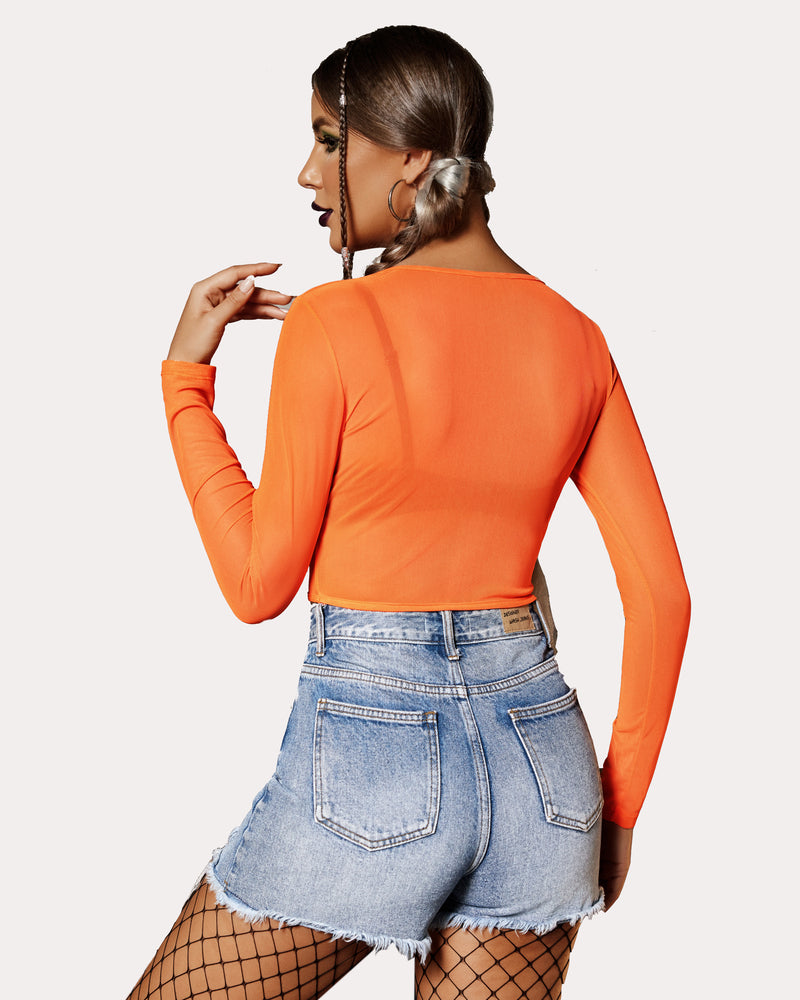 Mesh Top Y2K Sheer Blouse Lingeries-Crop tops - Tophatter Daily Deals