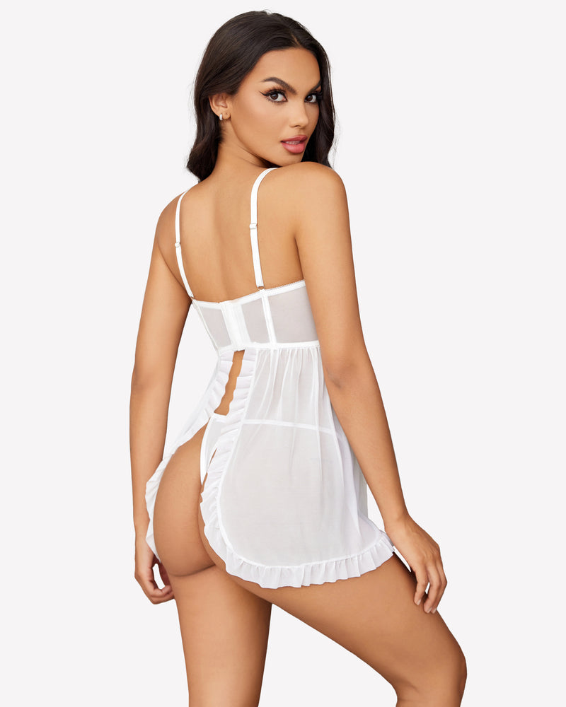 Mesh Babydoll Naughty Outfits Lingerie-Babydolls - Tophatter Daily Deals