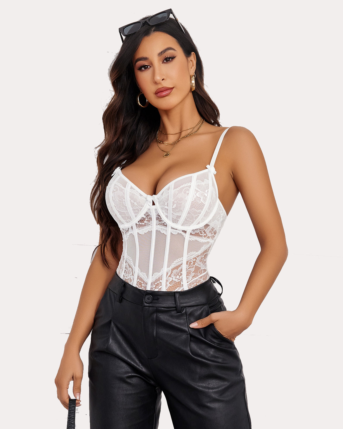 Lace One Piece Underwire V Neck Tops Lingeries-Bodysuits - Tophatter Daily Deals