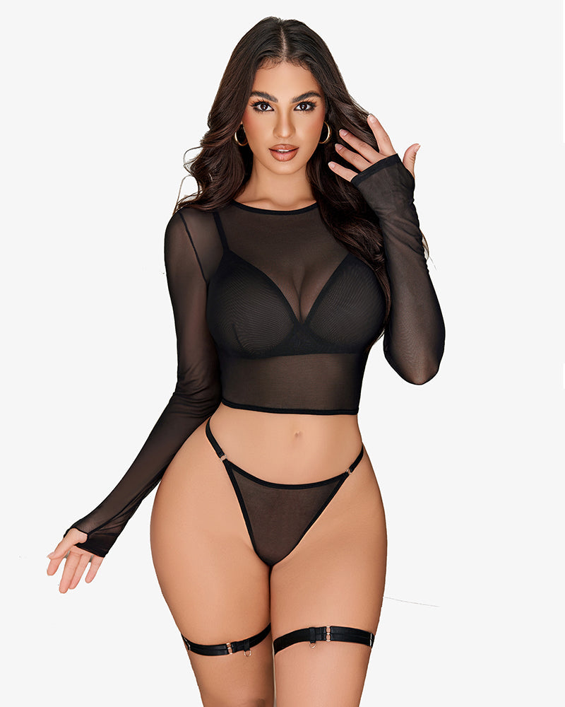 Crop Tops Bra and Panty Sets (DE Only) Lingerie Sets-Bra Sets - Tophatter Daily Deals
