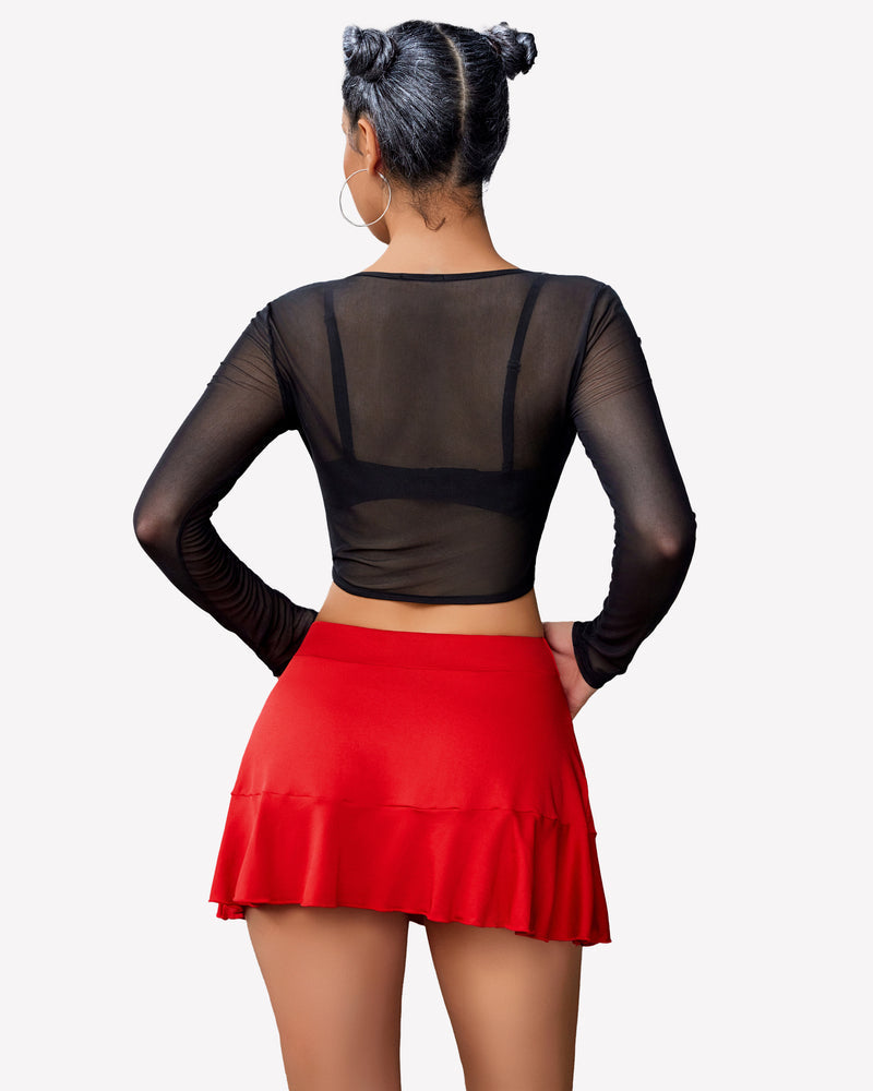 Pleated Drawstring Wrap Ruffle Mini Skirt Lingeries-mini skirts - Tophatter Daily Deals