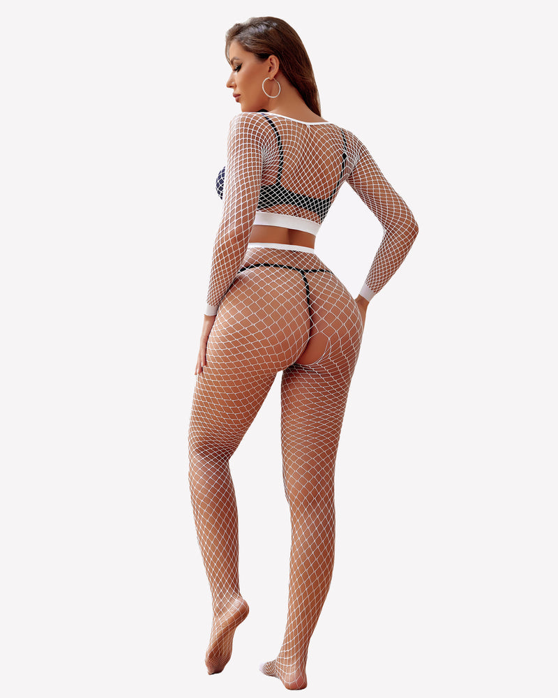 Fishnet Two Piece Lingerie Set Stockings - Tophatter Daily Deals
