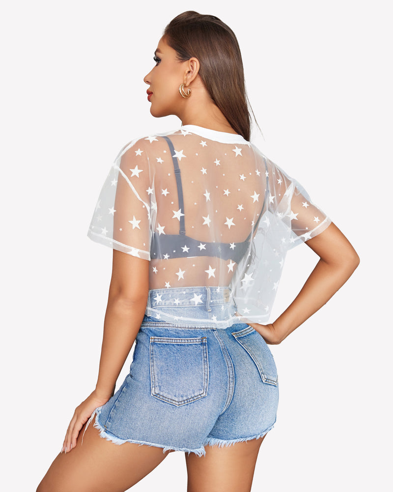Mesh Tops See Through Shirts Lingeries-Crop tops - Tophatter Daily Deals