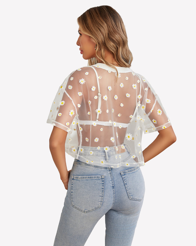 Mesh Tops See Through Shirts Lingeries-Crop tops - Tophatter Daily Deals