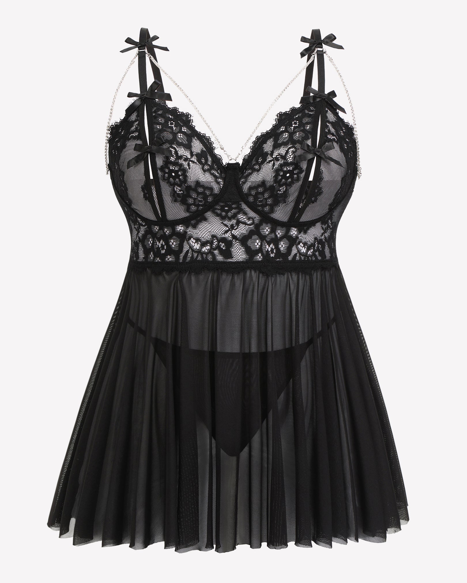 Plus Size Lace Babydoll Nighty Lingerie Sets-Plus size - Tophatter Daily Deals