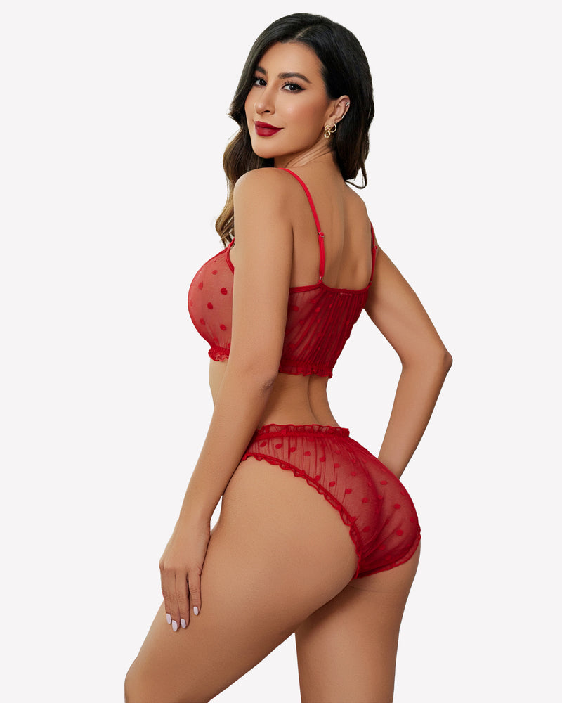 Mesh Lingerie Bra and Panty Set Lingerie Sets-Bra Sets - Tophatter Daily Deals