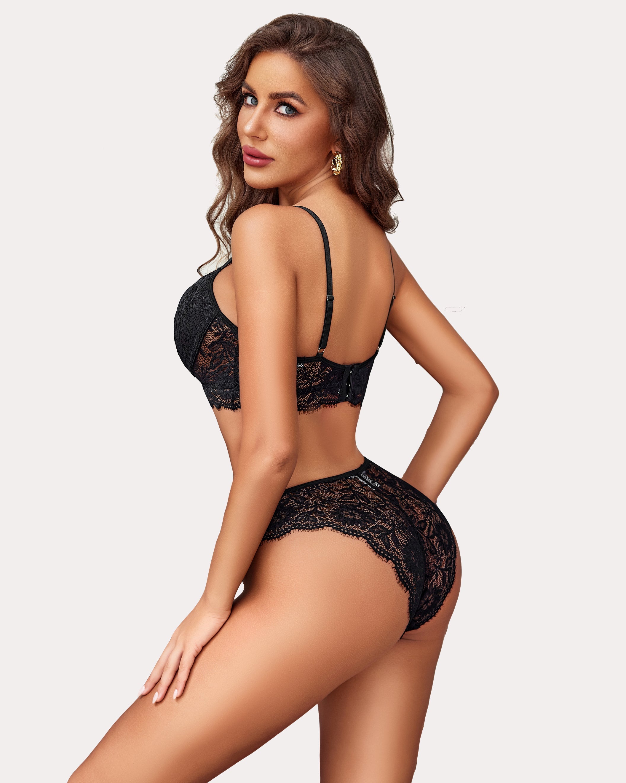 Lace Bra and Panty Set Lingerie Set Lingerie Sets-Bra Sets - Tophatter Daily Deals