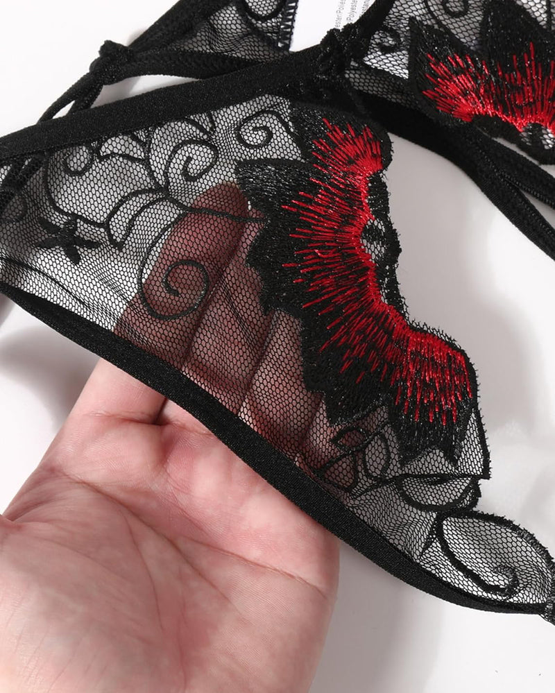 Floral Briefs Embroidered Thongs Panties Lingeries-panties - Tophatter Daily Deals