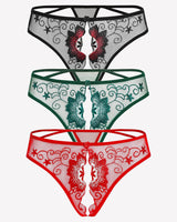 Floral Briefs Embroidered Thongs Panties Lingeries-panties - Tophatter Daily Deals
