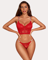 2 Piece Lace Set with Underwired Lingerie Sets-Bra Sets - Tophatter Daily Deals