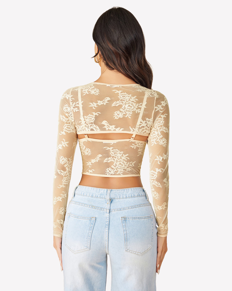Lace Cami Top with Shrug Lingeries-Crop tops - Tophatter Daily Deals