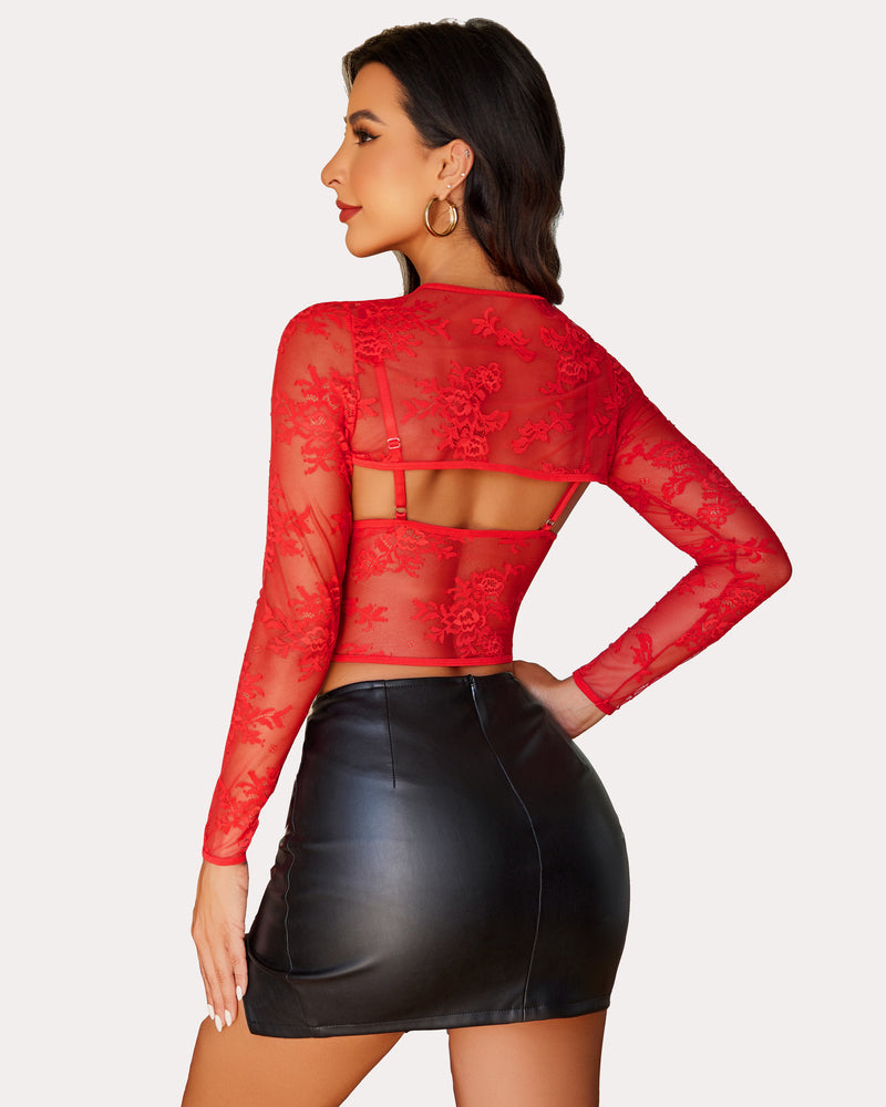 Lace Cami Top with Shrug Lingeries-Crop tops - Tophatter Daily Deals