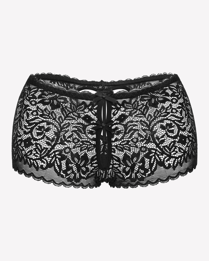 Lace BoyShorts High Waist Panties Black Lingeries-panties - Tophatter Daily Deals
