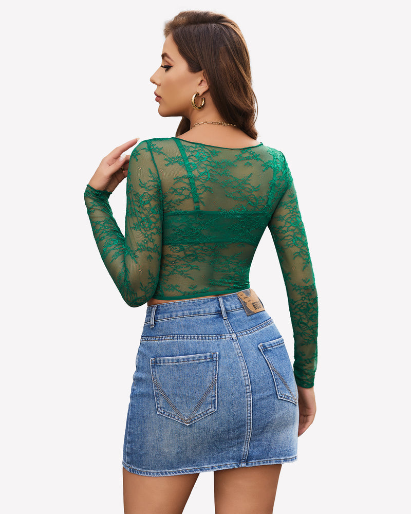 Mesh See Through Shirt with Bra Lingeries-Crop tops - Tophatter Daily Deals