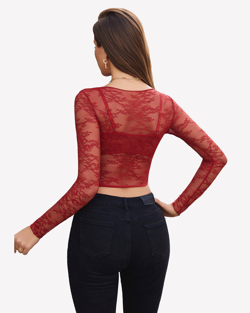 Mesh See Through Shirt with Bra Lingeries-Crop tops - Tophatter Daily Deals