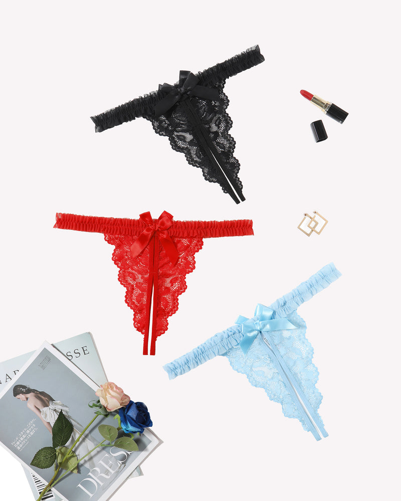 Floral Lace Panties Naughty Lingerie Black+red+clear Blue Lingeries-panties - Tophatter Daily Deals