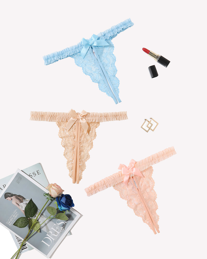 Floral Lace Panties Naughty Lingerie Clear Blue+champagne+light Pink Lingeries-panties - Tophatter Daily Deals