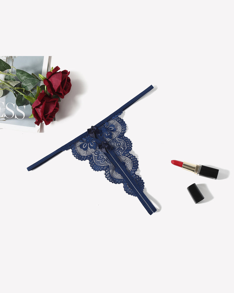 Lace Thongs Low Rise Bow Panties Lingeries-panties - Tophatter Daily Deals