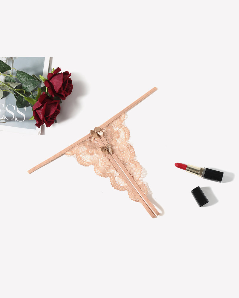 Lace Thongs Low Rise Bow Panties Lingeries-panties - Tophatter Daily Deals