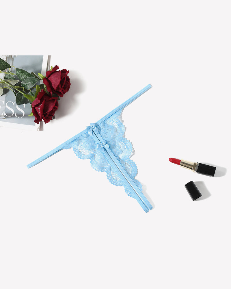 Lace Thongs Low Rise Bow Panties Lingeries-panties - Tophatter Daily Deals