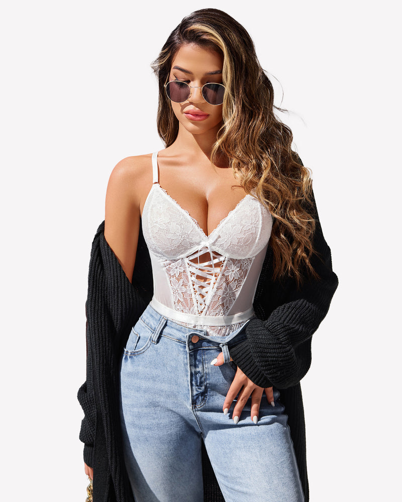 Lace Mesh One Piece Teddy Lingerie Lingeries-Bodysuits - Tophatter Daily Deals