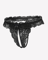 Lace Low Waist Thongs with Pearls Ball Lingeries-panties - Tophatter Daily Deals
