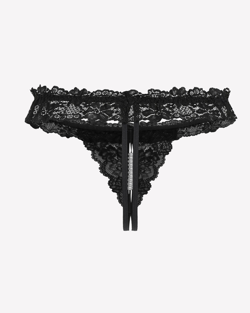 Lace Low Waist Thongs with Pearls Ball Lingeries-panties - Tophatter Daily Deals