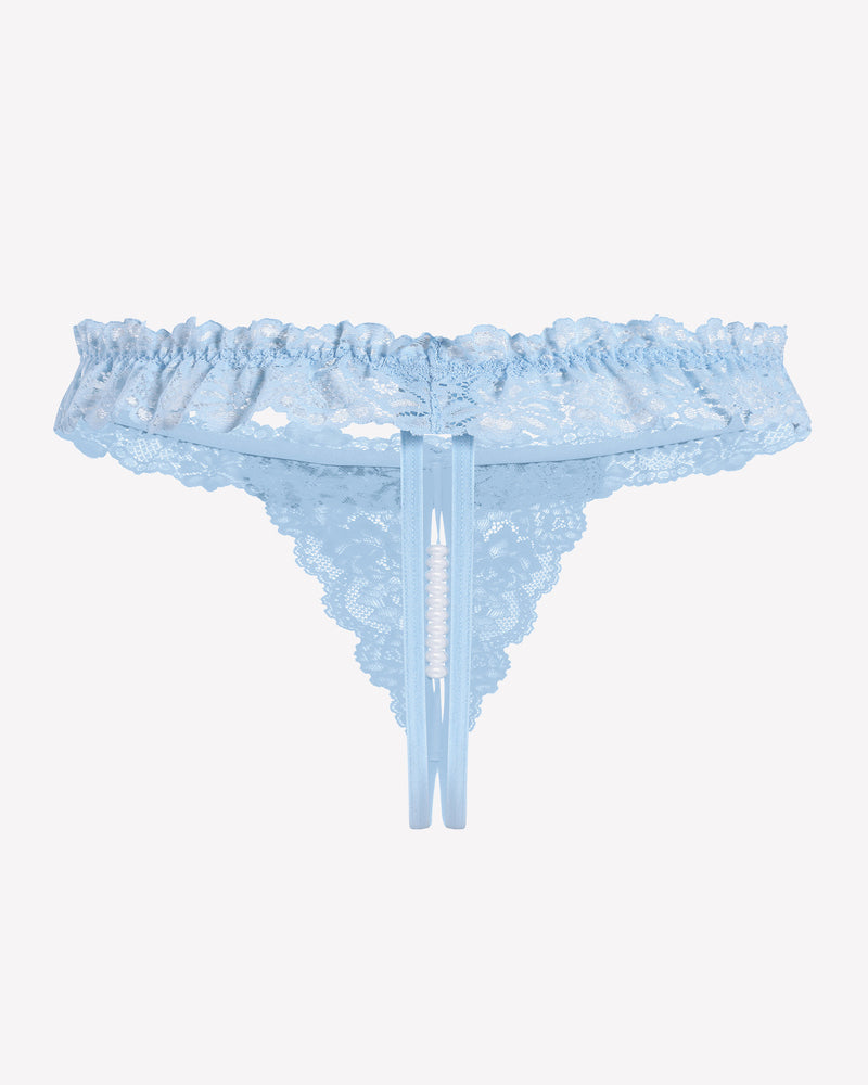 Lace Low Waist Thongs with Pearls Ball Lingeries-panties - Tophatter Daily Deals