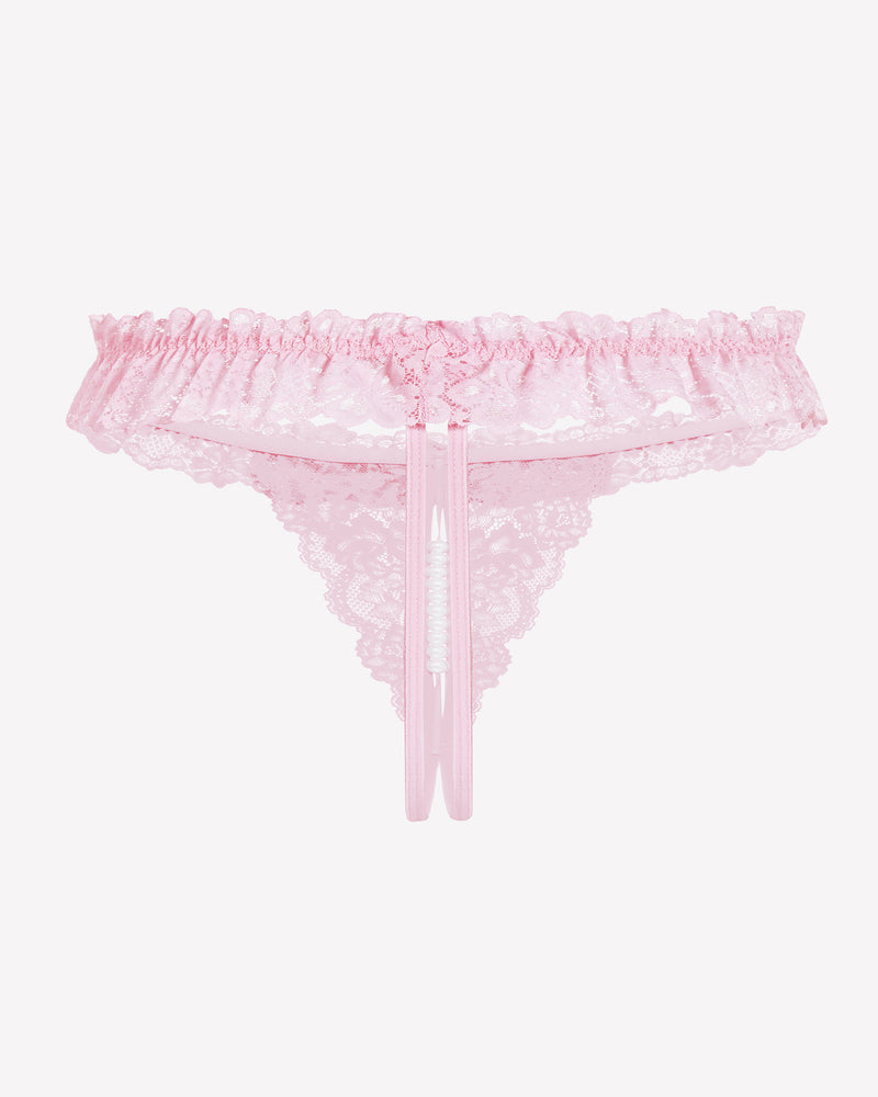 Lace Low Waist Thongs with Pearls Ball Lingeries-panties - Tophatter Daily Deals