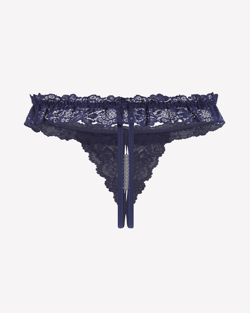 Lace Low Waist Thongs with Pearls Ball Lingeries-panties - Tophatter Daily Deals
